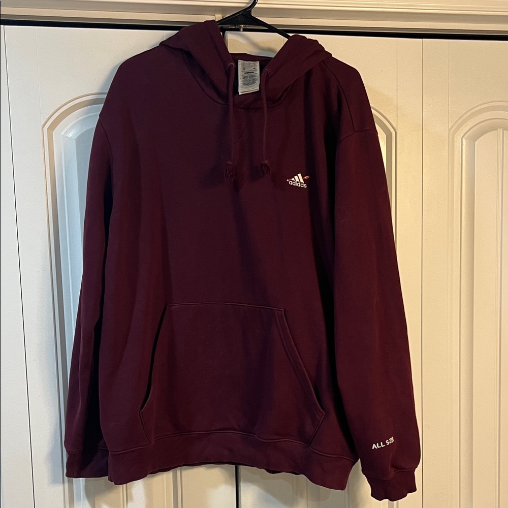 Adidas Men's Deep Maroon Hoodie